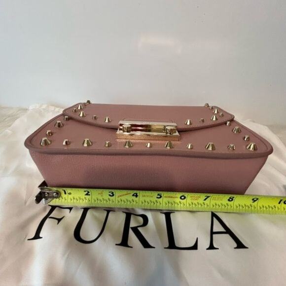 Furla Medium Julia Studded Dusty Pink Leather Bag New with tag - Picture 9 of 15